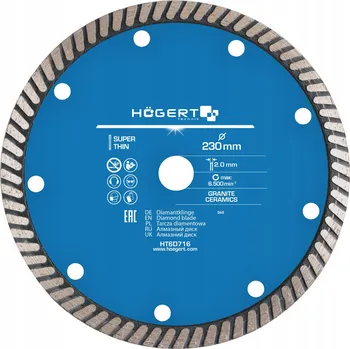 Řezný kotouč Diamantový kotouč 230 mm, super tenký Hoegert