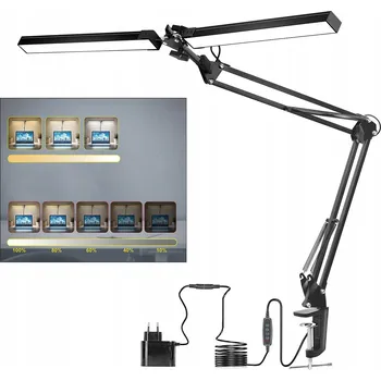 Lampička DVOJITÁ LED LAMPA NA STŮL KRESLÍŘSKÁ LAMPIČKA 24W