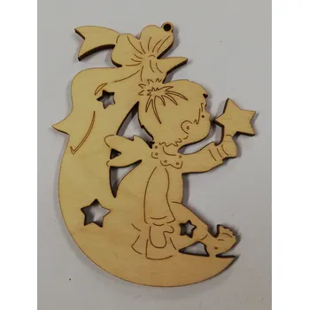 Vánoční dekorace Dřevěný výřez anděl č.10