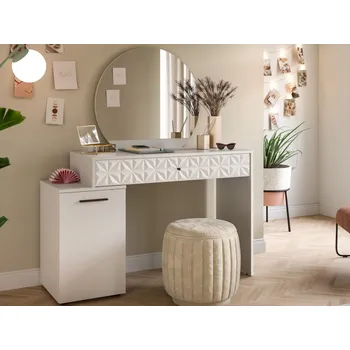 Toaletní stolek Toaletní stolek se zrcadlem Prismo, bílý