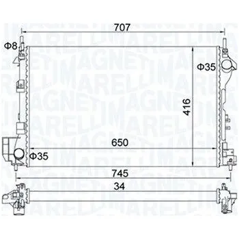 Chladič motoru Chladič, chlazení motoru MAGNETI MARELLI 350213195700