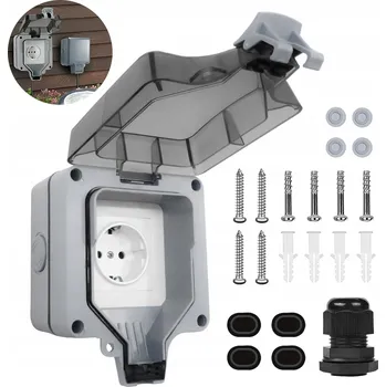 Elektrická zásuvka Elektrická Zásuvka hermetická 6906535891950 stříbrná