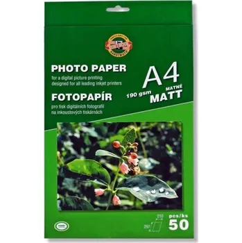 Fotopapír Koh-i-noor Matný fotografický papír 190g A4 50 listů
