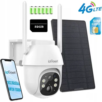 Bezpečnostní kamera Kopulovitá (dome) IP kamera ieGeek 3G/4G SIM LTE 2K 3MPx 32GB KARTĘ 3 Mpx