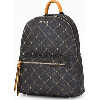 Městský batoh Dámský Batoh PUCCINI hnědý z ekologické kůže s monogramem BLXP0047P-2