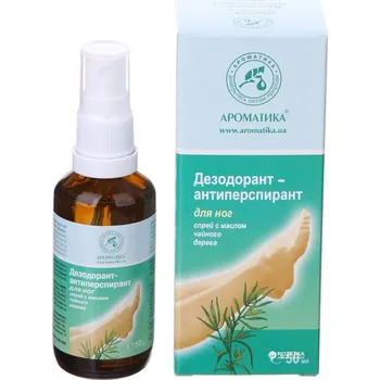 Kosmetika na nohy Antibakteriální deodorant antiperspirant na nohy s olejem z čajovníku, sprej 50 ml, Aromatika