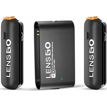 Mikrofon 2x Bezdrátový klopový mikrofon 50m pro iPhone Lightning LensGo