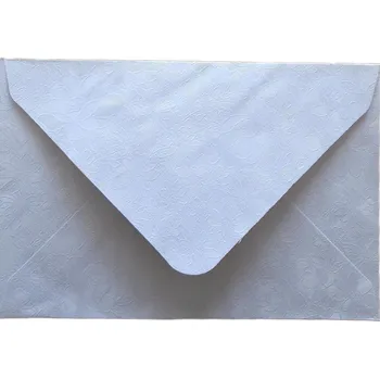 Obálka 10x OZDOBNÁ OBÁLKA NA POZVÁNKY B6 12X18CM RAŽENÁ BÍLÉ KVĚTY