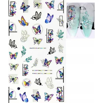 Samolepky 5D nálepky na nehty - Motýli R132