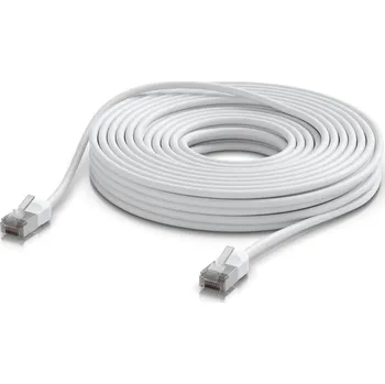 Síťový kabel Ubiquiti UniFi Premium Patch Cable Outdoor 15m - Patch kabel, Cat6a, venkovní, bílý, 15m