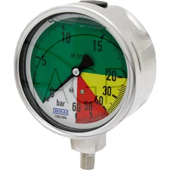 WIKA manometr s rozsahem 0-20-40-60 o průměru stupnice 100 mm