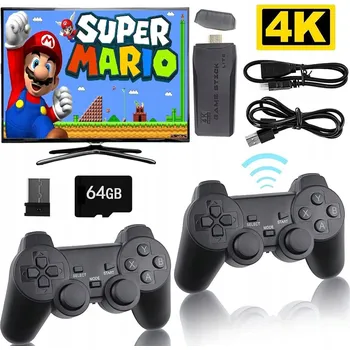 Herní konzole HERNÍ KONZOLE RETRO TV + 2 OVLADAČE, 20000 HER, 64GB KARTA M8