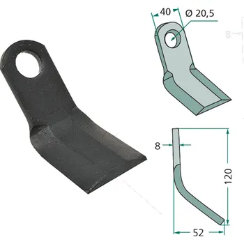 Mulčovací nůž k mulčovači Agromec, Agrimaster, Calderoni, Muratori, Orsi, Zanon, Forigo