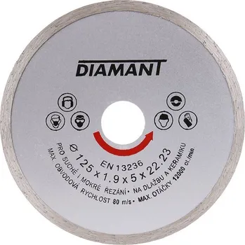 Řezný kotouč Diamantový řezný kotouč, ø 125 × 1,9 × 22,23 mm, 12000 ot./min 21012