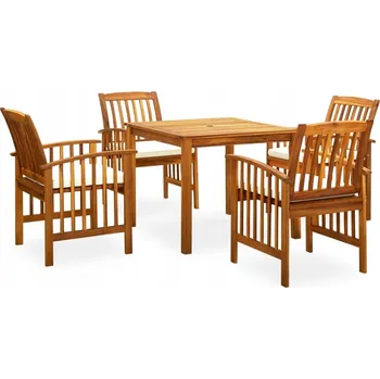 Zahradní sestava Zahradní nábytek z masivu VidaXL, bílý, 5 dílů