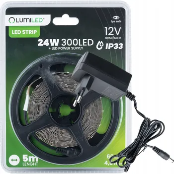 LED osvětlení SADA LED PÁSEK SMD 2835 VÝKONNÝ STUDENÁ BÍLÁ 5M + NAPÁJECÍ ZDROJ