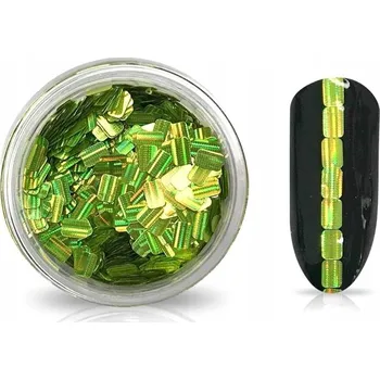 Přípravek na nehty Ozdoba na nehty Holo Hologram Secret - Vločky - Č. 10 Limon Green Zelená