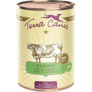 Krmivo pro psa Terra Canis s hovězím masem, mrkví, jablkem a hnědou rýží 6x400g