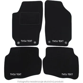 autokoberec Velurové autokoberce VW Tiguan 2007-2015, Text na spodek, všechny 4, Bílá, Bermuda Script