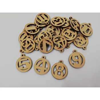 Vánoční dekorace Dřevěný výřez čísla na adventní kalendář v kruhu