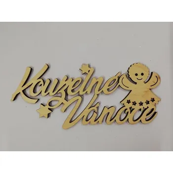 Vánoční dekorace Dřevěný výřez nápis KOUZELNÉ VÁNOCE č.2