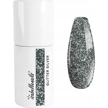 Přípravek na nehty Hybridní lak barevný Isabellenails 377 Glitter Silver 6 ml