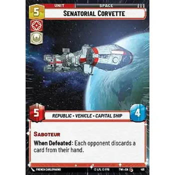 Sběratelská karetní hra Senatorial Corvette 415 - Twilight of the Republic: Extras Typ karty: Foil
