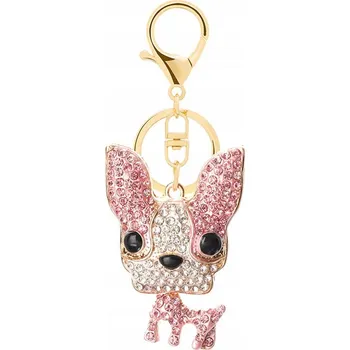Little Angel PŘÍVĚSEK Pes růžový zirkony Přívěsek Na Klíče na klíče