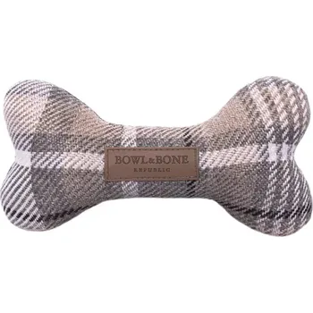 Hračka pro psa Plyšová Hračka pro psa Bowl&Bone Kostka Bone Grey hračka pro psy Bowl&Bone