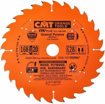 Vrták CMT 271.168.28H PILA KOTOUČOVÁ ULTRATENKÁ D168 28z