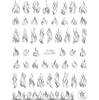 samolepka 3D Samolepky na nehty s efektem stříbrného kouře R82