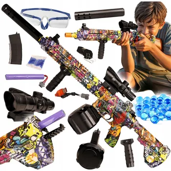 Dětská zbraň VELKÁ PUŠKA PUŠKA, AUTOMATICKÁ PISTOLE, ZBRAŇ , 2 ZÁSOBNÍKY