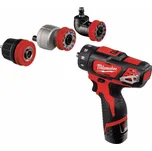 MILWAUKEE M12 BDDXKIT-202C aku šroubovák s výměnnými nástavci 12V/2*2Ah 4933447836