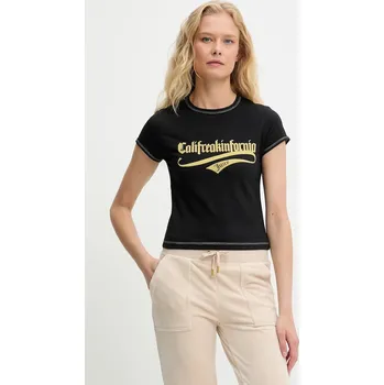 Dámské tričko Tričko Juicy Couture CALIFREAKINFORNIA BABY T-SHIRT JCNCT225460 černá 99X, vel. S