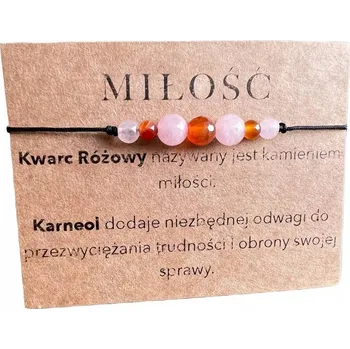 Náramek Náramek na šňůrce Karneol a Růženín