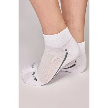 Dámské ponožky Bílá 1/2 plyšová kotníková elastická ponožka P063 velikost 23-25