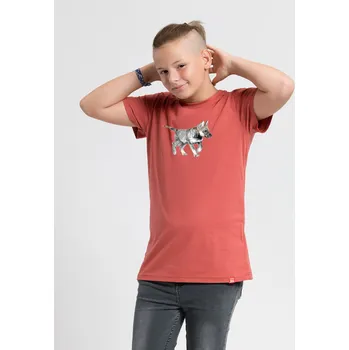 Pánské tričko CityZen - MATYÁŠ Dětské tričko cihlové s potiskem Vlče 140-146