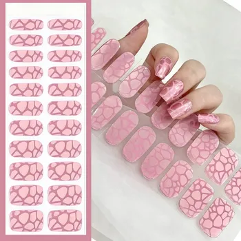 Umělé nehty Samolepky na nehty vytvrzované v UV/LED lampě - hybridní RŮŽOVÝ PANTER