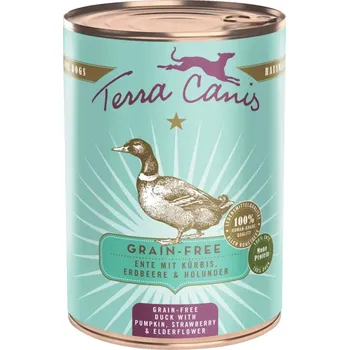 Krmivo pro psa Krmivo Terra Canis bez obilovin s kachním masem, dýní, jahodami a černým bezem 12 × 400 g