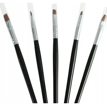 Přípravek na nehty Štětce na zdobení nehtů pro Gel a akryl, černé, 5 ks