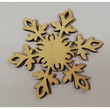 Vánoční dekorace Dřevěný výřez vločka č.3