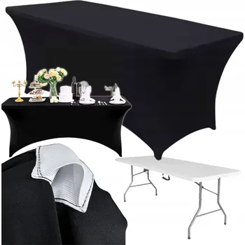 Obraz Ubrus černý lněný obdélníkový hladký 180x76 cm