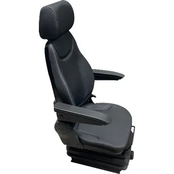 Sedadlo Mechanicky odpružené sedadlo s vyšším opěradlem a loketními opěrky pro stavební stroje