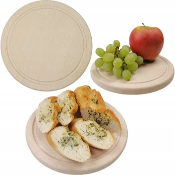 Kuchyňské prkénko PRKÉNKO NA KRÁJENÍ ZELENINY, SERVÍROVÁNÍ, DŘEVĚNÉ KULATÉ BUKOVÉ - 22 CM