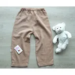 AMÁLKA Dětské mušelínové volné kalhoty, oříškové latté Velikost: 92