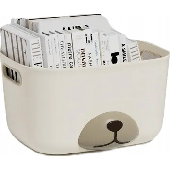 Úložný box ÚLOŽNÝ BOX NA HRAČKY KOŠ ORGANIZÉR NA KNIHY PRÁDLO BÍLÝ STŘEDNÍ KIDESA