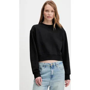 Dámská mikina Bavlněná mikina Calvin Klein Jeans dámská, černá barva, hladká, LV047C911G 99X, vel. XS