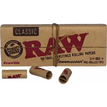 Krátké cigaretové papírky RAW Connoisseur + předrolované filtry