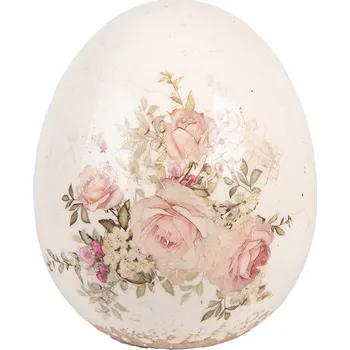 Clayre & Eef - Dekorativní keramické vajíčko NOSTALGIC ROSE 6CE2207L