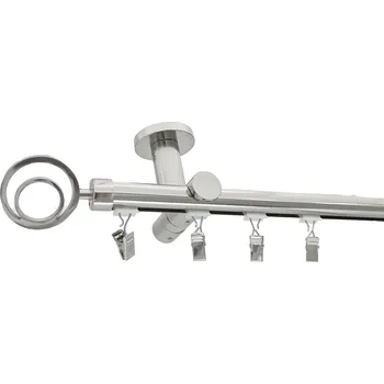 Garnýž Kovovégarnýže.cz Stropní garnýž Orbio broadway 19 mm efekt nerez Varianta jednořadá nebo dvouřadá: Dvouřadá, Uchycení látky: jezdec s háčkem, Délka garnýže Broadway: 300 cm